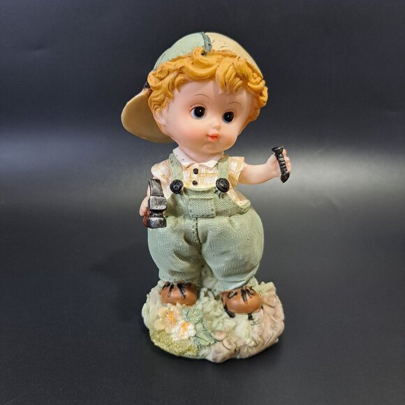 Vintage Boy Figurine By Greenbrier International Hand Painted Collectible Decor - Picture 4 of 8